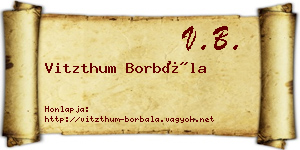 Vitzthum Borbála névjegykártya